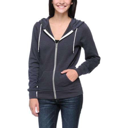 Zine Girls Nine Iron Grey Zip Up Hoodie