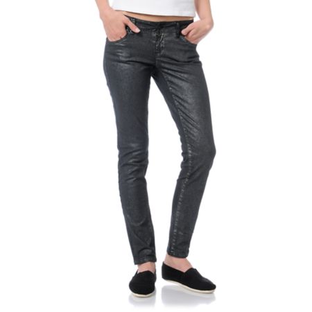 Empyre Girls Logan Black Metallic Skinny Jeggings