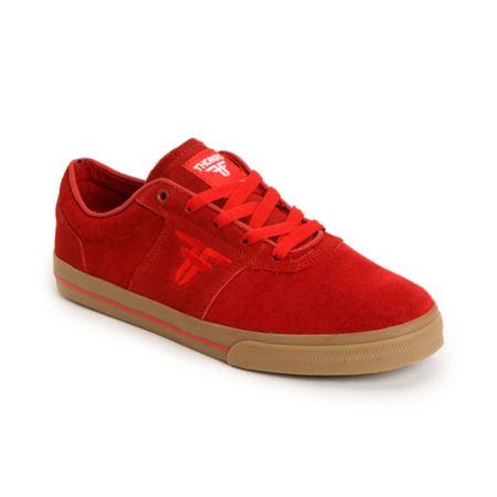 Fallen Victory Red & Gum Suede Skate Shoe