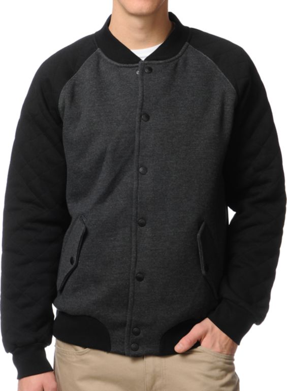 Matix Modern Black & Charcoal Varsity Jacket