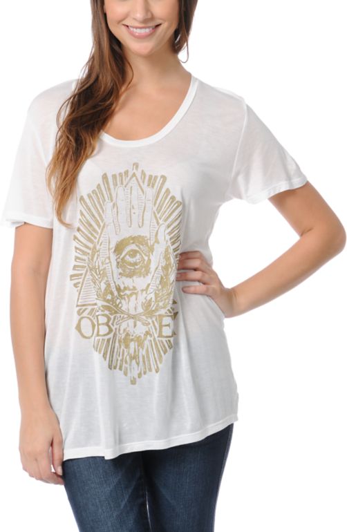 Obey Girls All Eye White Beau Tee Shirt