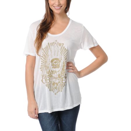 Obey Girls All Eye White Beau Tee Shirt