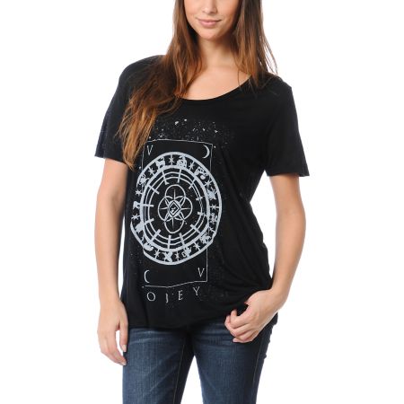 Obey Girls Starmap Black Beau Tee Shirt