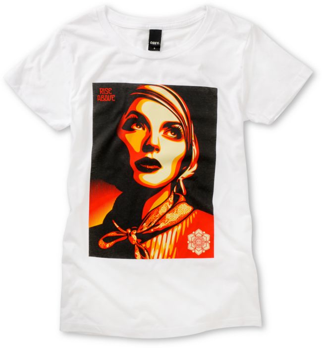Obey Girls Rise Above Rebel White Tee Shirt