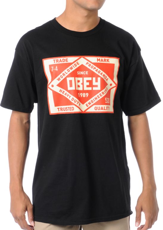 Obey Trademark Black Tee Shirt