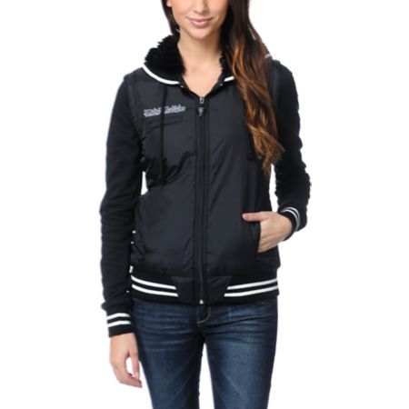 Metal Mulisha Girls Sportsman Black Vest Varsity Jacket