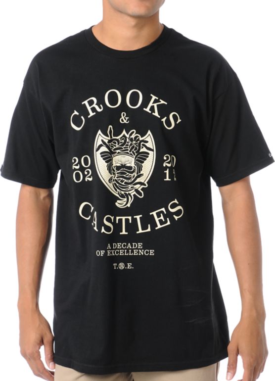Crooks and Castles Decade Of Excellence Black Tee Shirt