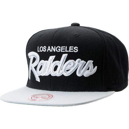 NFL Mitchell and Ness Raiders Script BOTB Black Snapback Hat