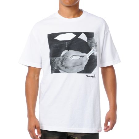 Diamond Supply Rollin Diamonds White Tee Shirt
