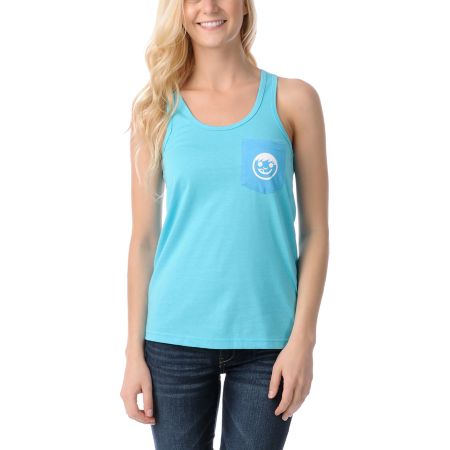 Neff Girls Gwen Turquoise Tank Top 