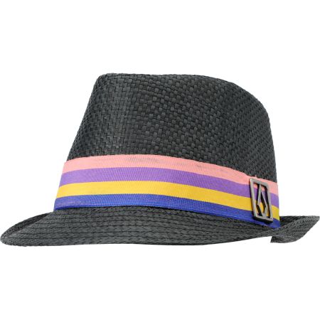 Volcom Girls Candy Shop Black Straw Fedora Hat