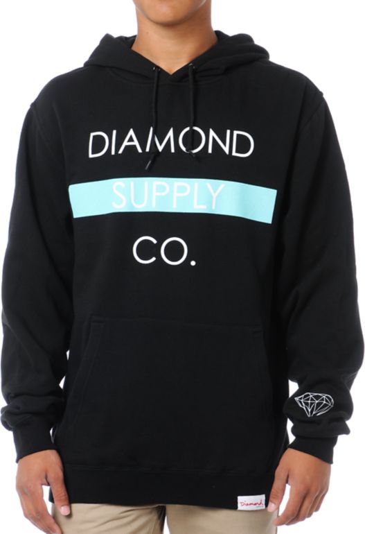 Diamond Supply Bar Logo Black Pullover Hoodie