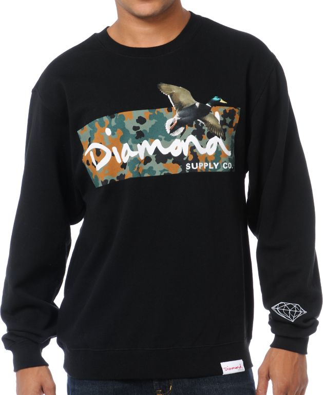 Diamond Supply Hunters Black Crew Neck Sweatshirt