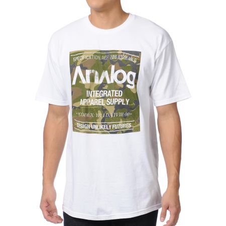 Analog Robbed Camo Block White Tee Shirt