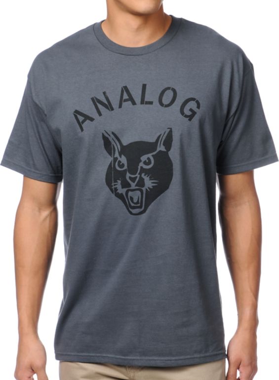 Analog Stray Cat Charocal Grey Tee Shirt