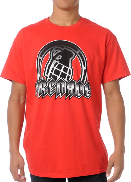 Grenade Amped Art Red Tee Shirt