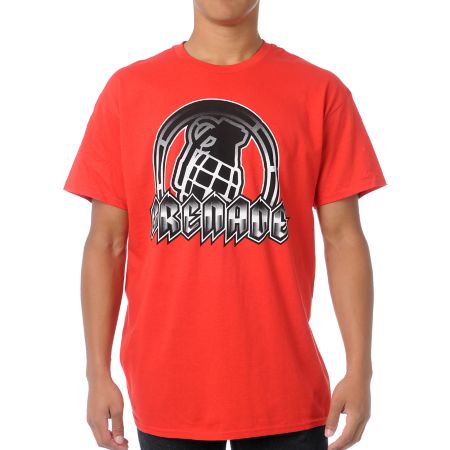 Grenade Amped Art Red Tee Shirt