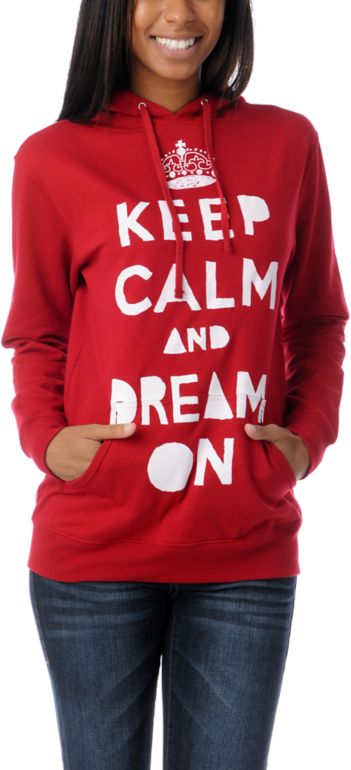 Glamour Kills Keep Calm Red Pullover Hoodie