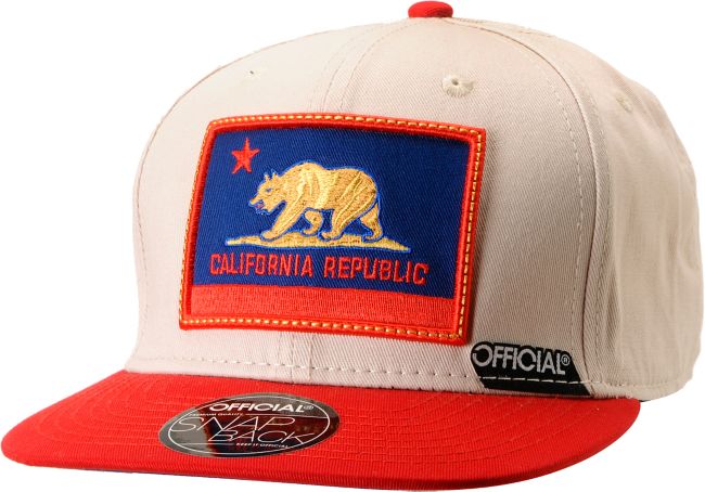 Official Cali Authentic Beige & Red Snapback Hat