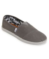 Toms Classic Ash Grey Canvas Slip-On Kids Shoe