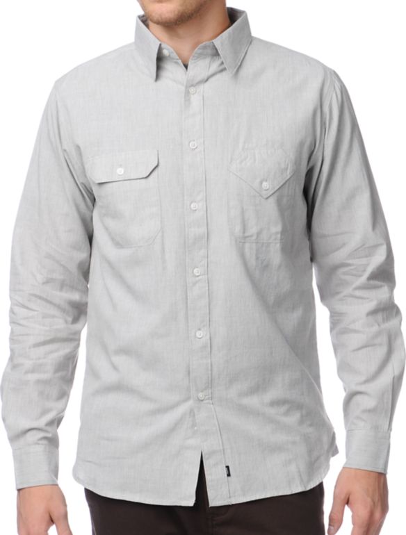Matix x Diamond Supply Davis DMND Grey Long Sleeve Button Up Shirt