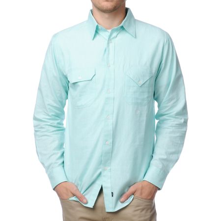 Matix x Diamond Supply Davis DMND Mint Button Up Shirt 