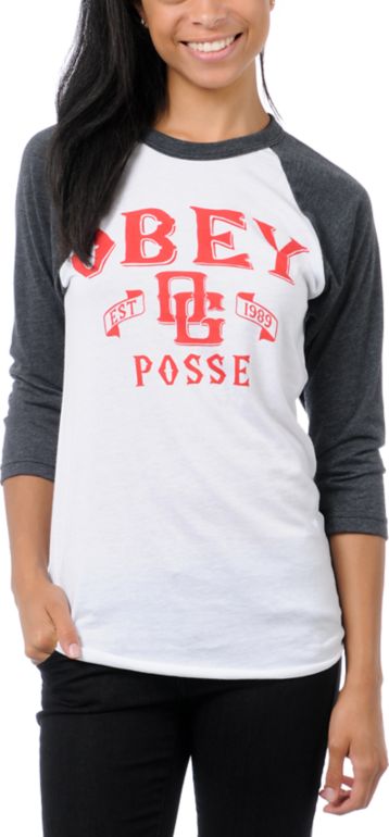 Obey Girls Sand Lot Baseball Tee Shirt