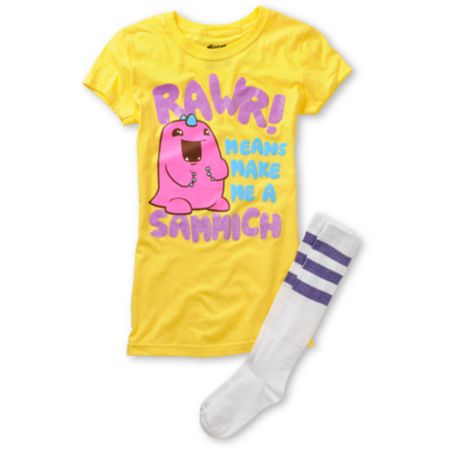 Bitter Sweet Sammich Monster Yellow Tee Shirt & Sock Pack