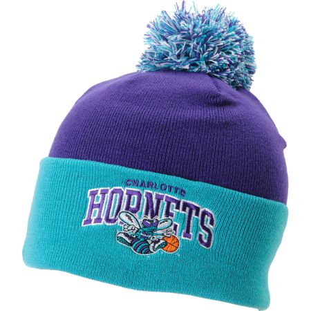 NBA Mitchell And Ness Charlotte Hornets Purple Pom Beanie