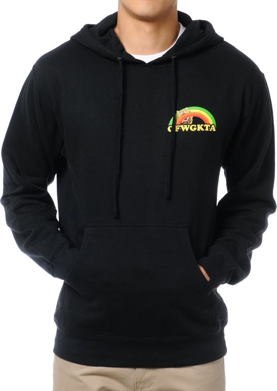 Odd Future Rainbow Cat Black Pullover Hoodie