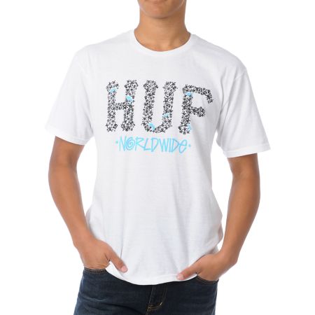 HUF x Stussy Worldwide White Tee Shirt