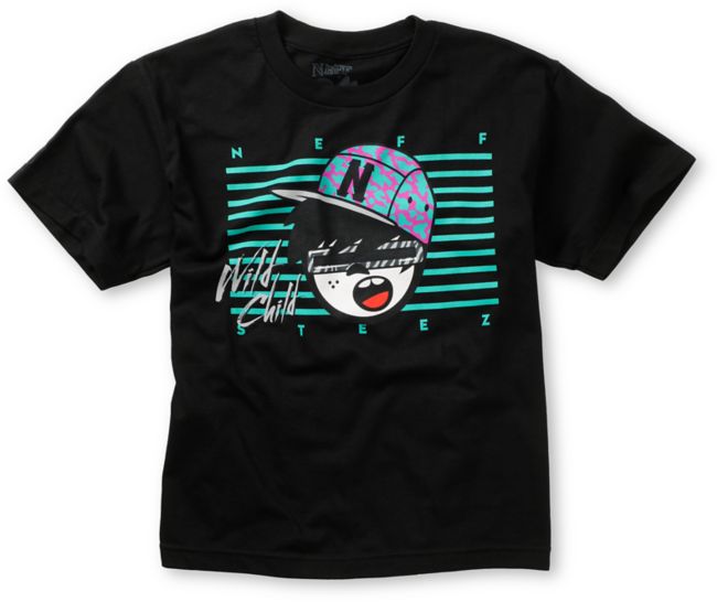 Neff Boys Wild Steez Black Tee Shirt