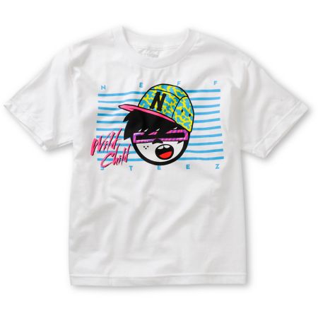 Neff Boys Wild Steez White Tee Shirt