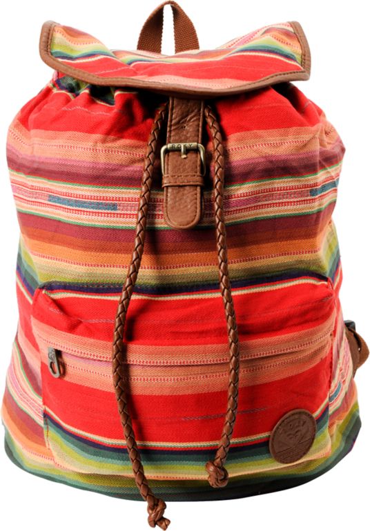 Roxy Driftwood Red Stripe Casual Backpack