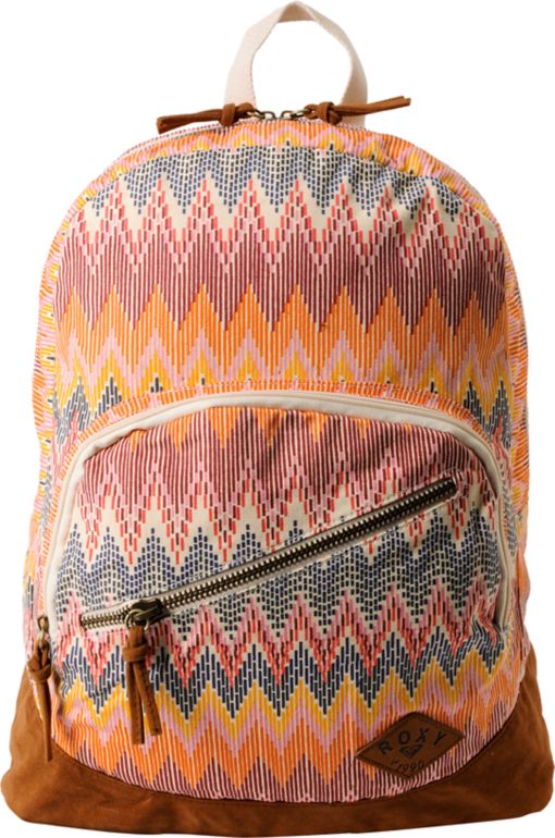 Roxy Long Time Coral Zig Zag Backpack