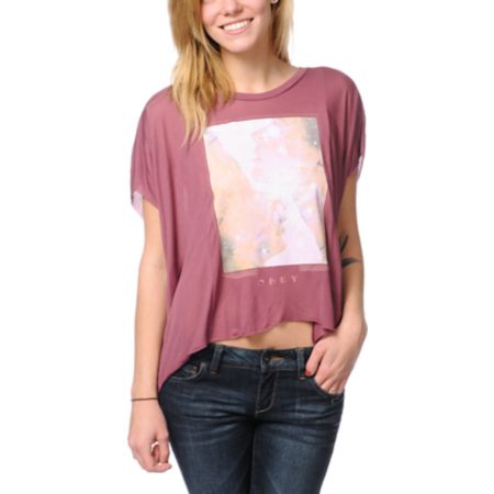 Obey Star Dust Berry Pink Straight Line Top
