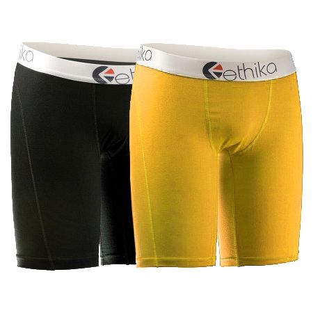 Ethika The Staple 2-Pack Yellow & Black Boxer Briefs