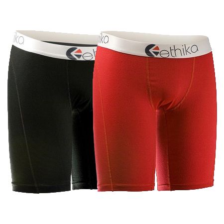Ethika The Staple 2-Pack Red & Black Boxer Briefs
