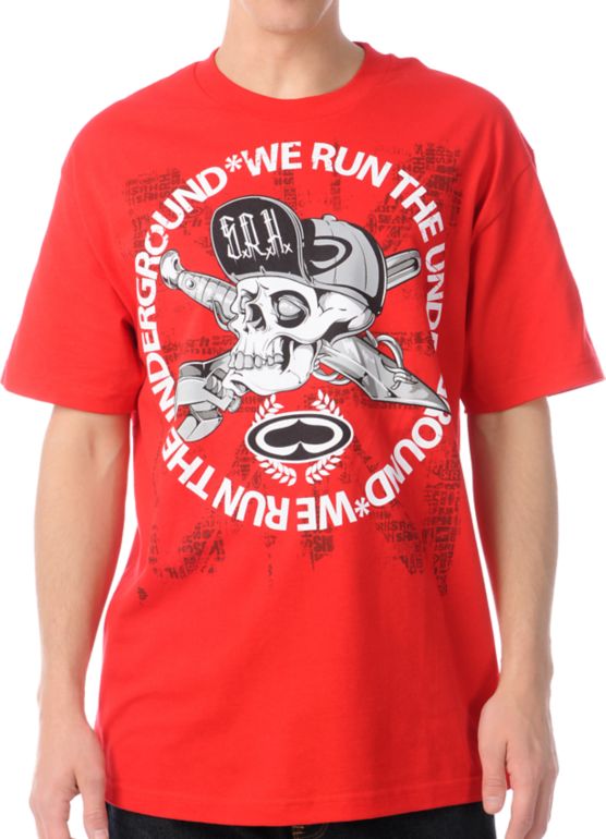 SRH Skull Flip Red Tee Shirt