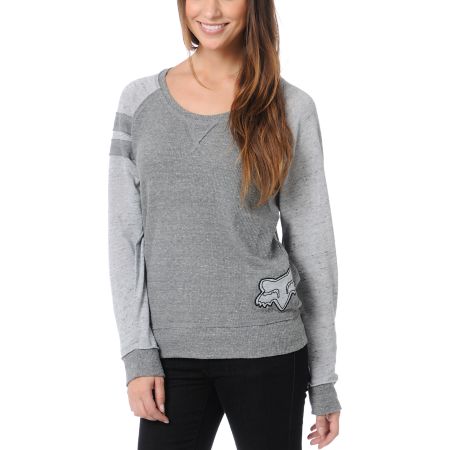 Fox Girls Overhaul Grey Long Sleeve Tee Shirt