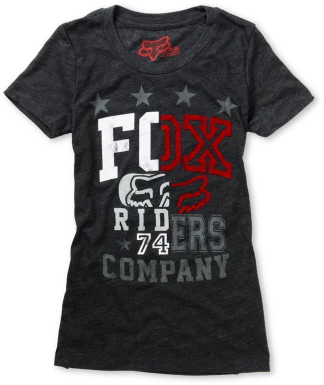 Fox Girls Zoom Charcoal Grey Tee Shirt