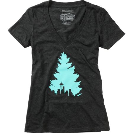 Casual Industrees Girls Johnny Tree Charcoal V-Neck Shirt