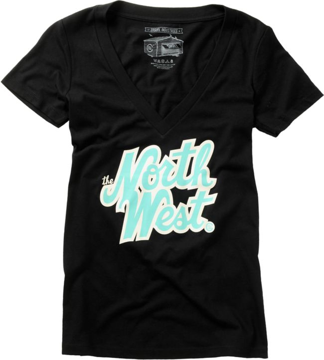 Casual Industrees The North West Girls Black V-Neck Tee Shirt