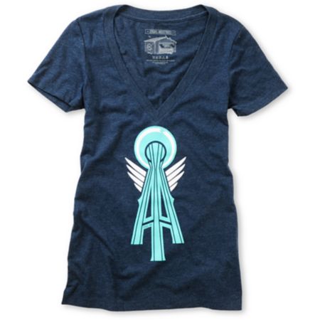 Casual Industrees Girls Alpha Navy V-Neck Shirt
