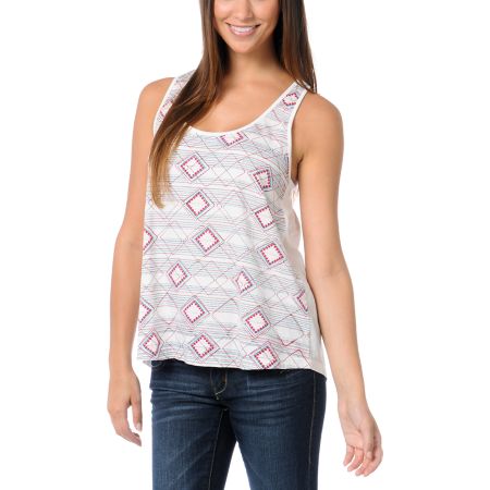 Element Girls Cassy Nat White Racerback Tank Top