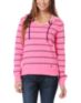 Volcom Girls Stacker Neon Pink Stripe Pullover Hoodie