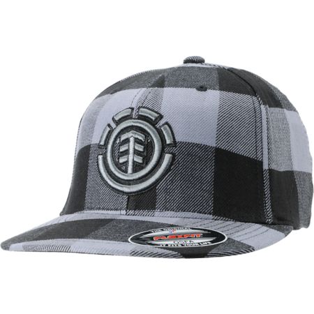 Element Traffic Charcoal & Black Plaid Flexfit Hat