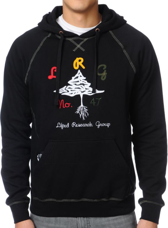 LRG Growington Black Fleece Pullover Hoodie