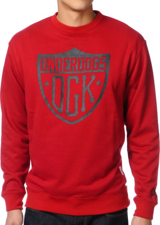 DGK Underdogs Red Crew Neck Sweatshirt