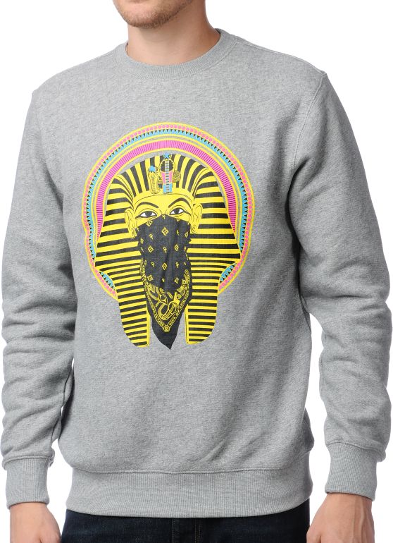 Crooks and Castles Pharaoh Grey Crew Neck Sweatshirt